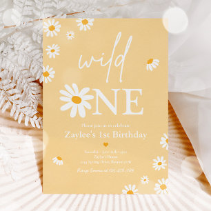 Daisy Birthday Party Bohmian Wild One 1st Birthday Invitation