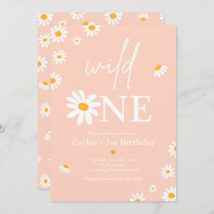 Daisy Birthday Party Bohmian Wild One 1st Birthday Invitation