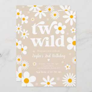 Daisy Birthday Party Boho Two Wild 2nd Birthday Invitation