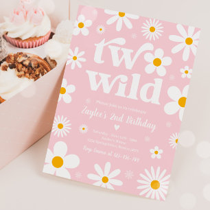 Daisy Birthday Party Boho Two Wild 2nd Birthday Invitation