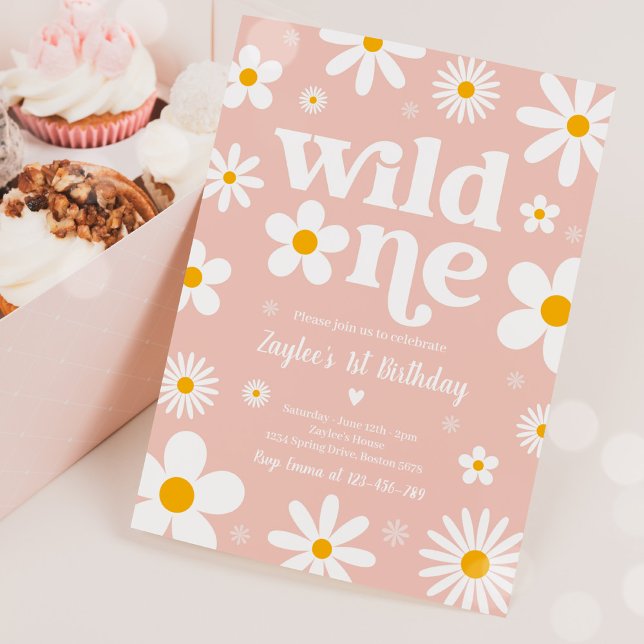 Daisy Birthday Party Boho Wild One 1st Birthday Invitation (Creator Uploaded)