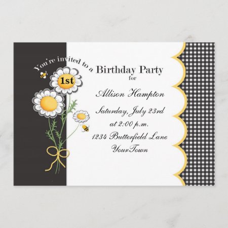 Daisy Birthday Party Invitation