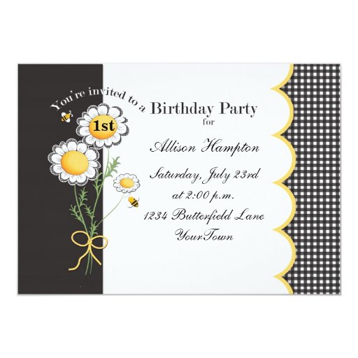 Daisy Party Invitations 1