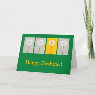 Daisy Birthday Repeated Flower Design Birthday Card