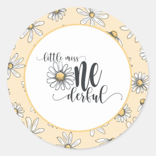 Daisy Birthday Sticker _ Little Miss ONEderful _ Y