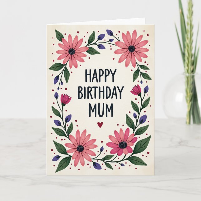 Daisy Bloom Birthday Card (Front)