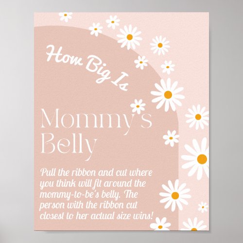 Daisy bloom Boho Girl baby shower game  Poster