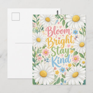 Daisy : Bloom Bright, Stay Kind Postcard