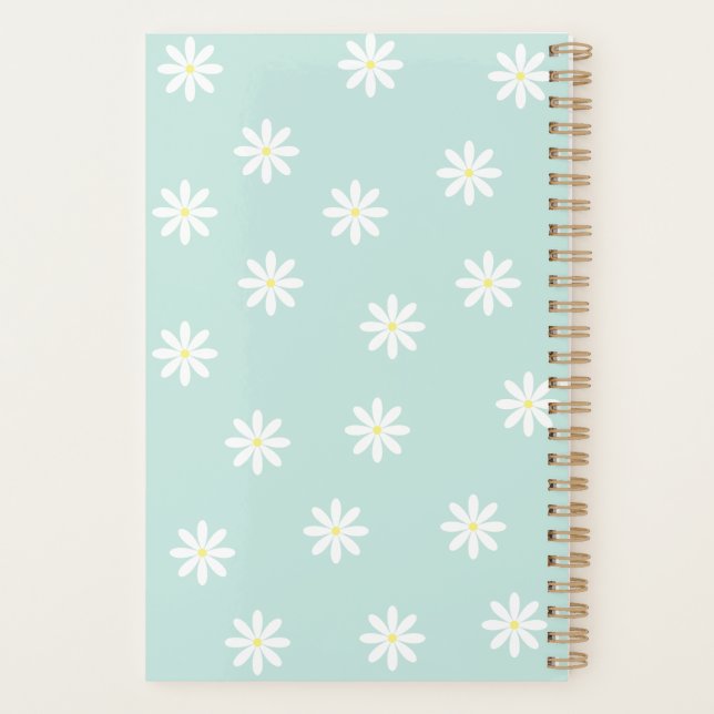 Daisy Bloom Planner – Soft Blue Floral Cover (Back)