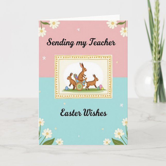 Daisy Blooms Easter Wishes Card (Front)