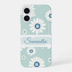 Daisy Blooms: Minimalist Floral Pattern iPhone 16 Case