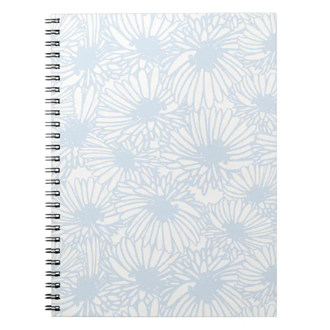 Pretty Blue Notebook Daisy Blooms - Powder Blue Notebook | Zazzle