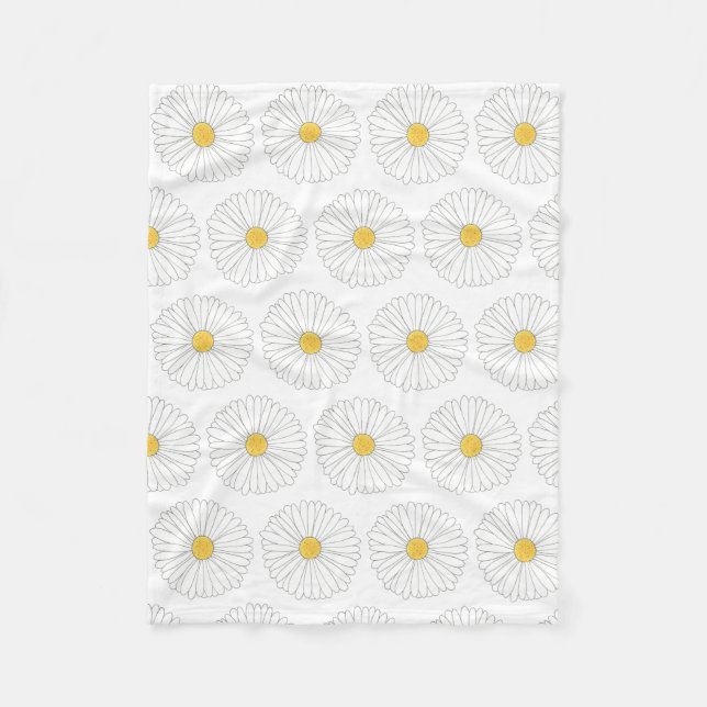 Daisy Blossom Flower Daisies Garden Party Floral Fleece Blanket (Front)