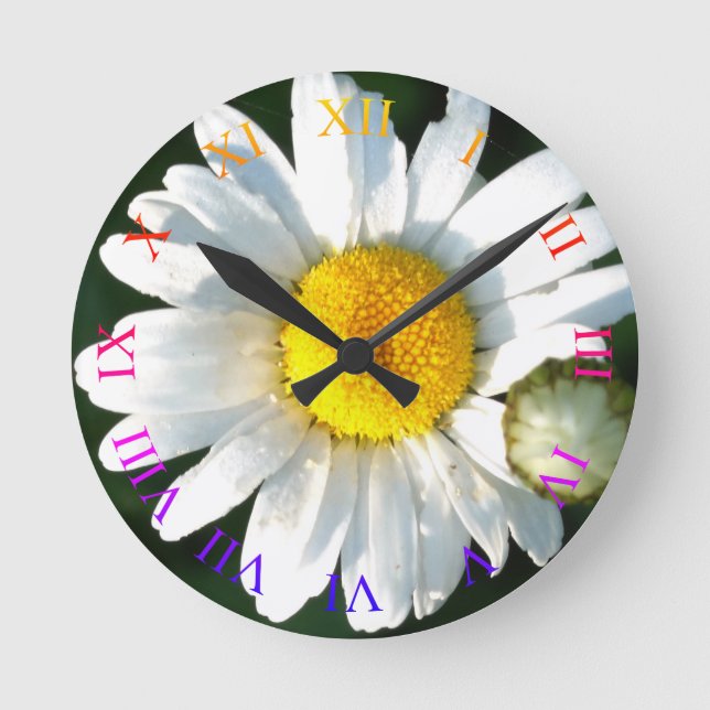 Daisy Blossom Wall Clock (Front)