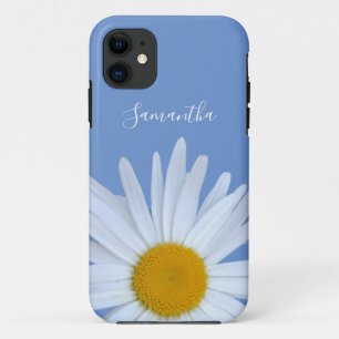 Daisy Blue Elegant White Script iPhone 11 Case