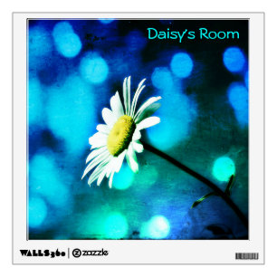 Daisy Blue/Green Personalized Wall Decal