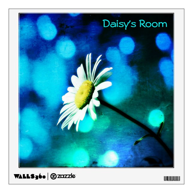 Daisy Blue/Green Personalized Wall Decal (Front)