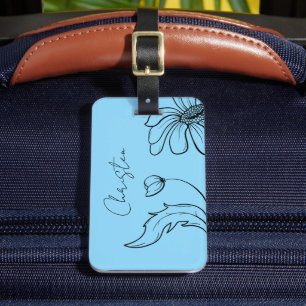 Daisy blue Luggage Tag