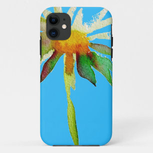 Daisy Blue Modern Art flower iPhone 11 Case