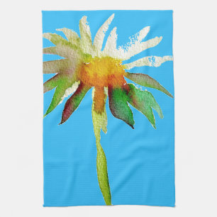 Daisy Blue Modern Art flower Kitchen Towel
