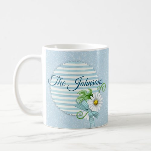 Daisy Blue Patch Personalized Coffee Mug