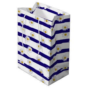 Daisy Blue Stripes Medium Gift Bag