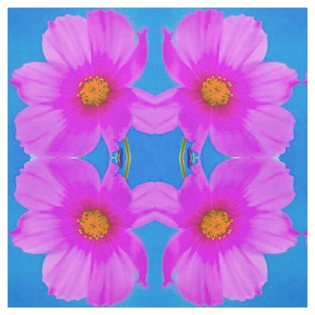 Daisy Blues & happy Pinks Fabric (Swatch)