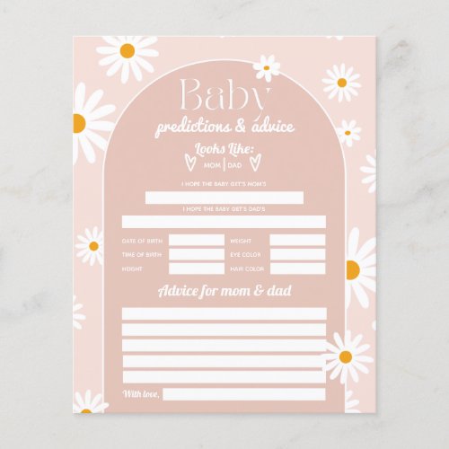 Daisy Boho Baby in bloom pink Baby Shower game