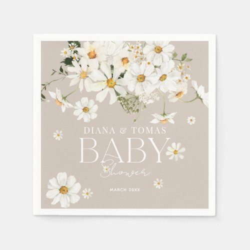 Daisy Boho Baby in Bloom Shower  Napkins