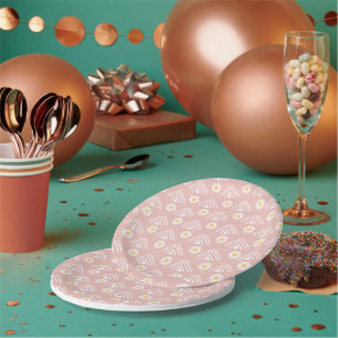 Daisy Boho Floral Paper Plates
