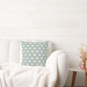 Daisy Boho Floral Throw Pillow