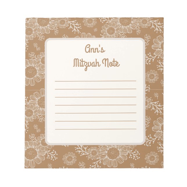 Daisy boho Mitzvah Notes (Front)