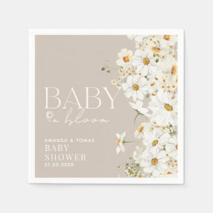 Daisy Boho Wildflower Baby in Bloom Shower Napkins