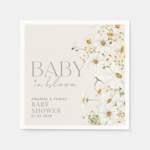 Daisy Boho Wildflower Baby in Bloom Shower Napkins
