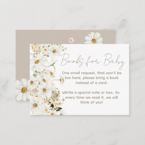 Daisy Boho Wildflower Baby Shower Book Requast Enclosure Card