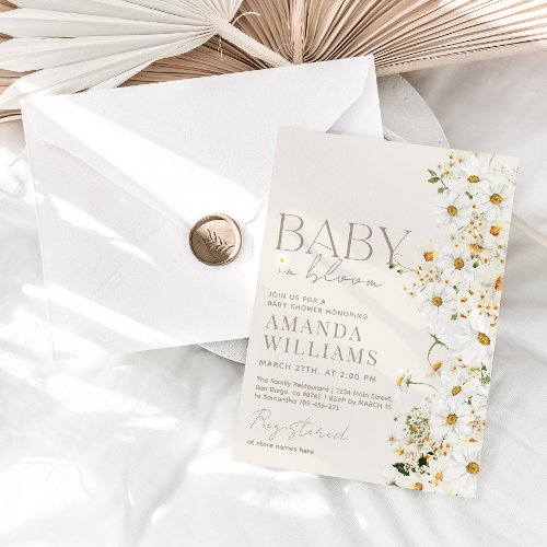 Daisy Boho Wildflower Baby Shower Invitation