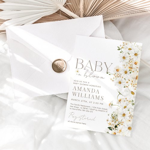 Daisy Boho Wildflower Baby Shower Invitation