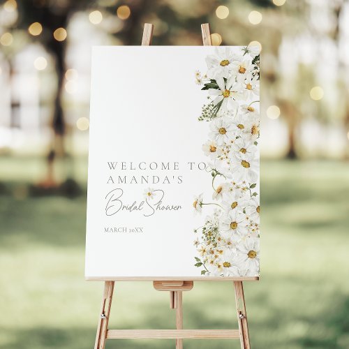 Daisy Boho Wildflower Modern Bridal Shower Foam Board