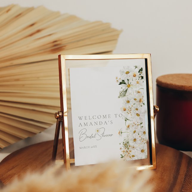 Daisy Boho Wildflower Modern Bridal Welcome Poster (Creator Uploaded)