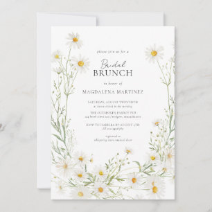 Daisy Boho Wildflower Rustic Bridal Brunch Invitation