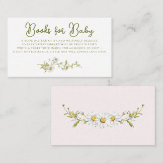 Daisy Books For Baby Pink Botanical Baby Shower  Enclosure Card