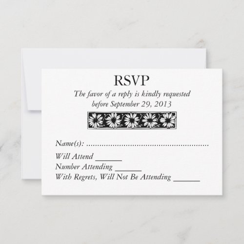 Daisy Border Modern RSVP Wedding Response