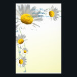 Daisy Border Stationery<br><div class="desc">Create a custom stationery sheets with this springtime design featuring an elegant border of white daisies. Customizable text allows you to alter fonts, change text colors and sizes as you wish. Matching stationery available with this design as well.</div>