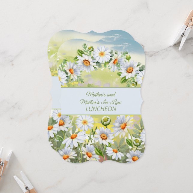 Daisy Borders Mother's Day Mother's In-Law  Invitation (Front/Back In Situ)