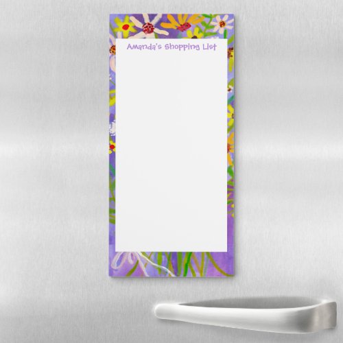 Daisy Bouquet Custom Grocery Shopping To_Do List Magnetic Notepad