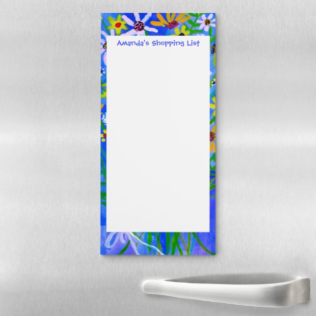 Daisy Bouquet Custom Grocery Shopping To-Do List Magnetic Notepad (In Situ)