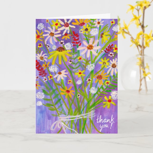 Daisy Bouquet Customize it! THANK YOU Card (Yellow Flower)