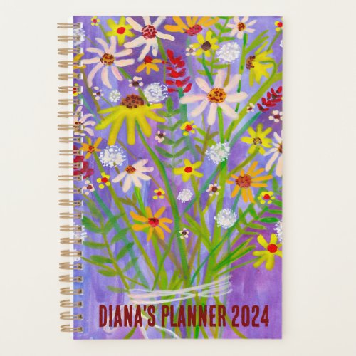 Daisy Bouquet Flowers Blooms Floral Purple CUSTOM Planner