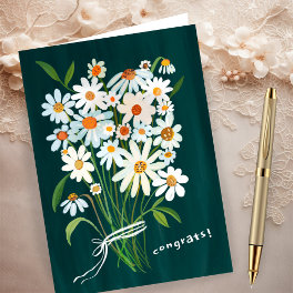 Daisy Bouquet Handpainted Gouache Congratulations Card