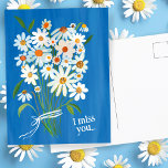 Daisy Bouquet Handpainted Gouache Miss You Sweet Postcard<br><div class="desc">Customize this handpainted daisy card with your own text on the front or back! Add a name if you like,  or change the font. Let me know if you'd like something custom,  I can create whatever colors you prefer. Check my shop for more!</div>